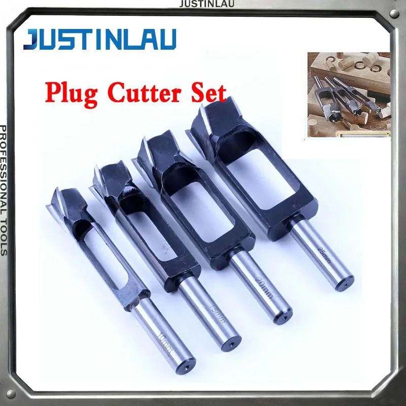 

JUSTINLAU, прямая и круглая деревянная пробка, резак для отверстий, режущая дрель, стальной нож, бревенчатый шип, пробка, деревообрабатывающие сверлильные инструменты