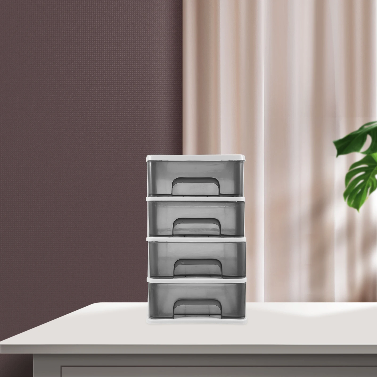 

Clear Desktop Storage Drawer Small Desk Organizer with Drawers Multifunctional Stationery Vanity Organizers Compact Portable