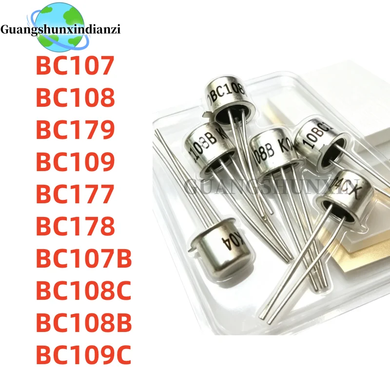 10Pcs Brand New BC107 BC108 BC179 BC109 BC177 BC178 BC107B BC108C BC108B BC109C TO-18