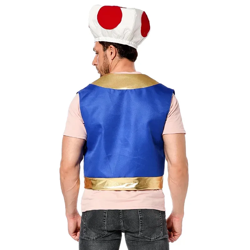 Costume da rospo per adulti con cappello a fungo da uomo, cosplay, capitano cinese, costumi di Halloween