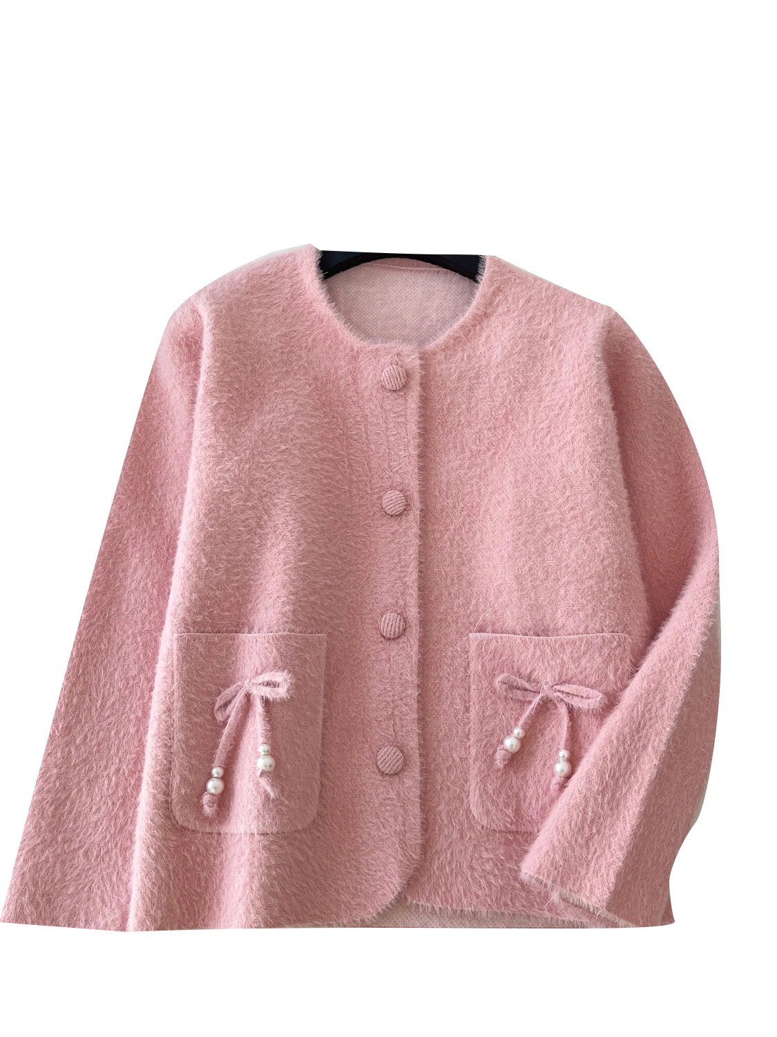 韓国 Sle レディース ニットコート ロング Sve ラウンド ネットノット 冬 ファッション アウター 多用途 ミッドレングス カーディガン