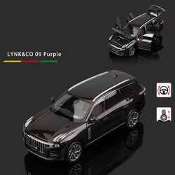 Diecast 1:18 Scale LYNK&CO 09 Purple/White Alloy Simulation Car Model Collectible Decoration Gift Toys Boys