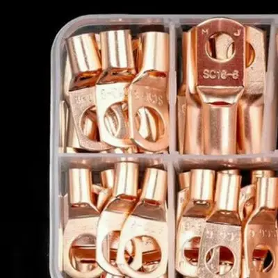 Tinned Copper Material for Durability with Copper Tube Terminals Battery Welding Cable Lug Ring Crimp Connectors Kit