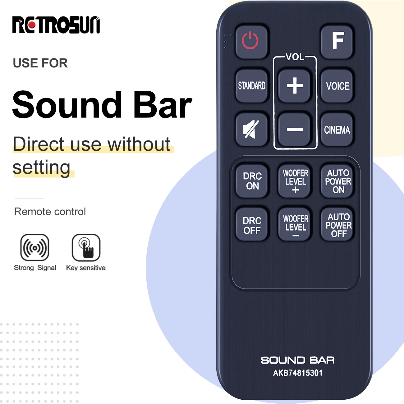 New Remote Control AKB74815301 for Sound Bar Soundbar LAS160B LAS260B LAS454B LAS465B SH3K SPH4B-W S55A3-D S45A1-D L