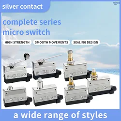 10Pcs Horizontal Limit Switch Long Hinge Roller Lever Momentary SPDT 1NO 1NC 380V 10A Industrial Travel Position Switch IP54