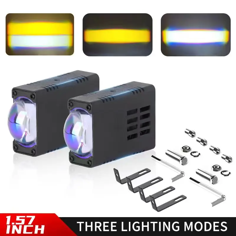 

2pcs lights universal LED Super Slim Grille running light amber/white Auxiliary for Motorcycle Headlight Projector Lens 38000LM