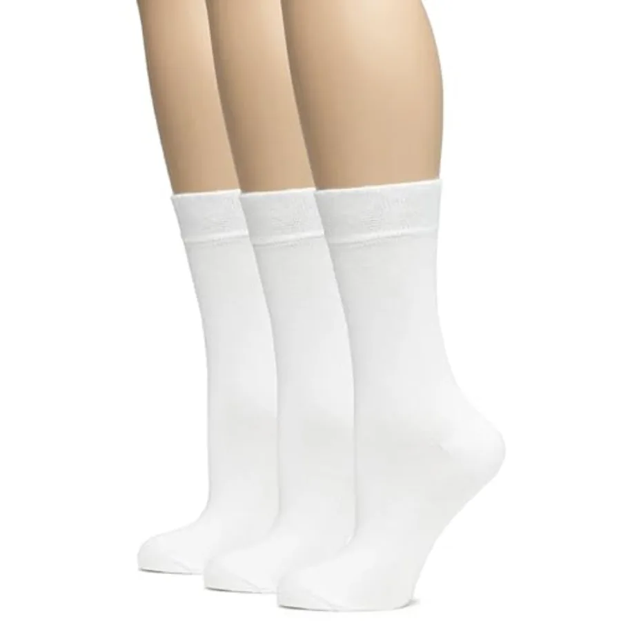 

Hugh Ugoli Women's Thin Soft Rayon Derived from Bamboo Crew Socks for Dress, Trouser, Seamless Toe and n-Binding