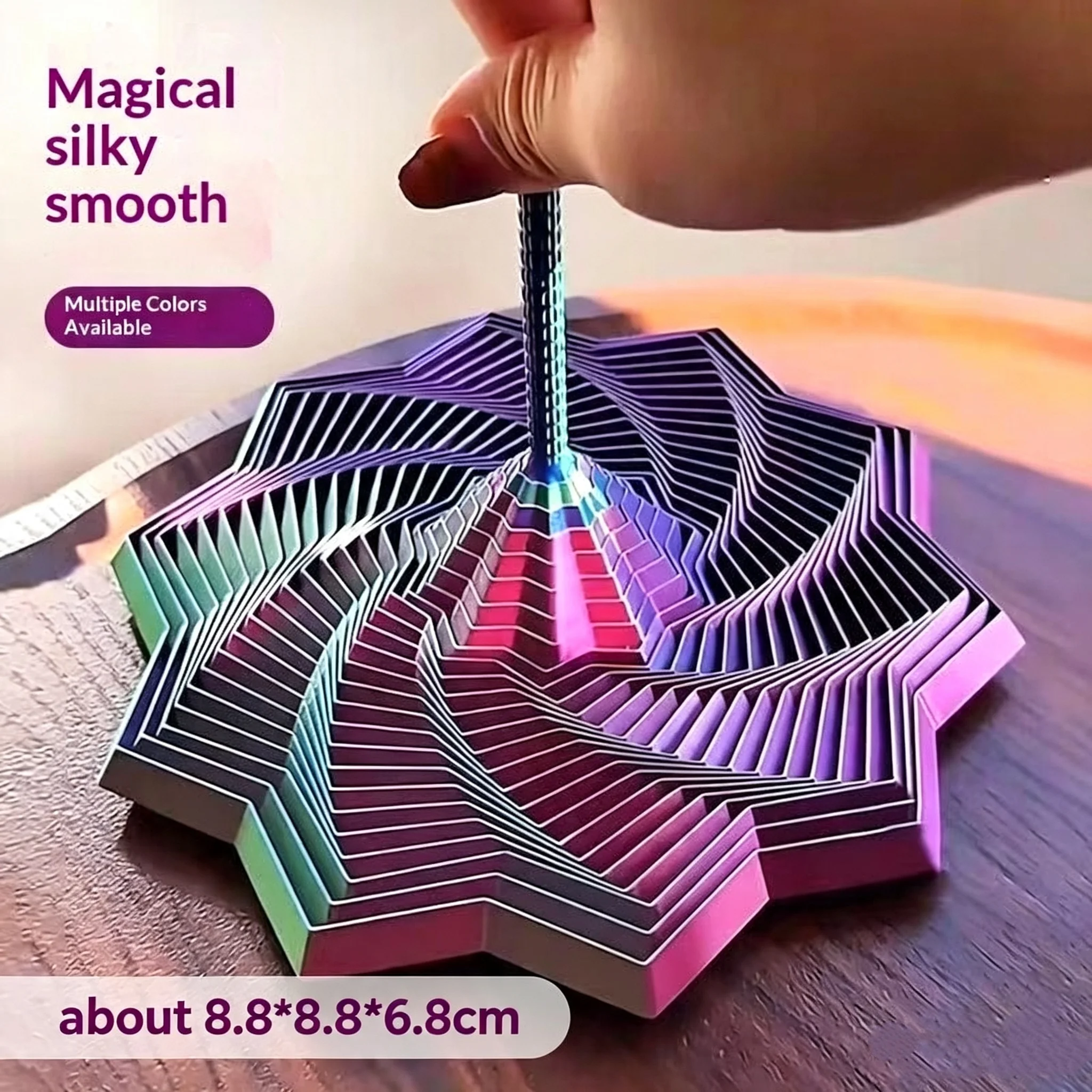 3D Printed Hexagonal Fidget Spiral Toy Flexible Stretchable Stress Relief Toy for ADHD Kids Adults Home Office