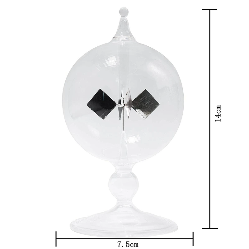 Imagem -05 - Radiômetro de Energia Solar Claro Sun Light Energy Spinning Vanes Moinho Educacional de Ciência de Vidro