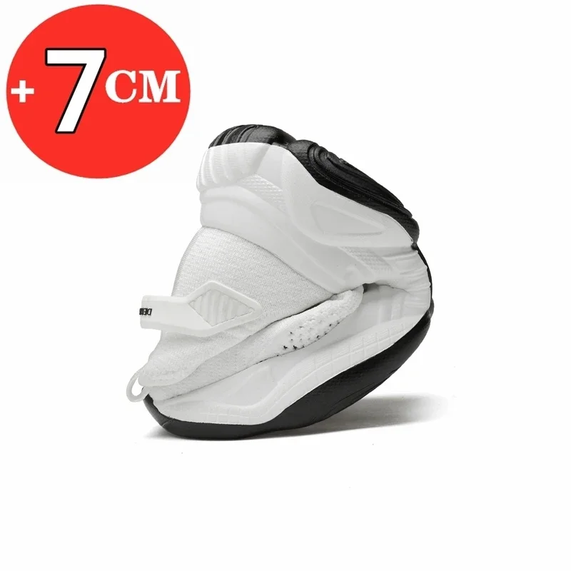 Summer Breathable Sneakers Men Elevator Shoes Height Increase For Men Casual Insole 7cm Sport Shoes Man Shoes Taller