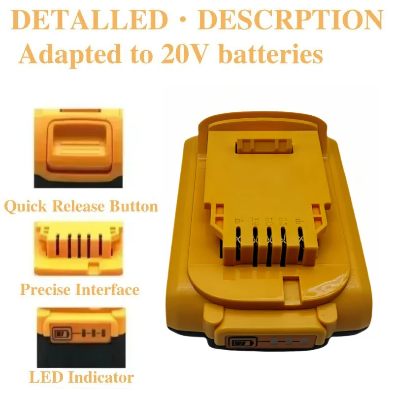 18V/20V lithium-ion battery 20V 3Ah DCB203 is suitable for Dewei to replace DCB206, DCB205, DCB204, DCB200 electric tool battery