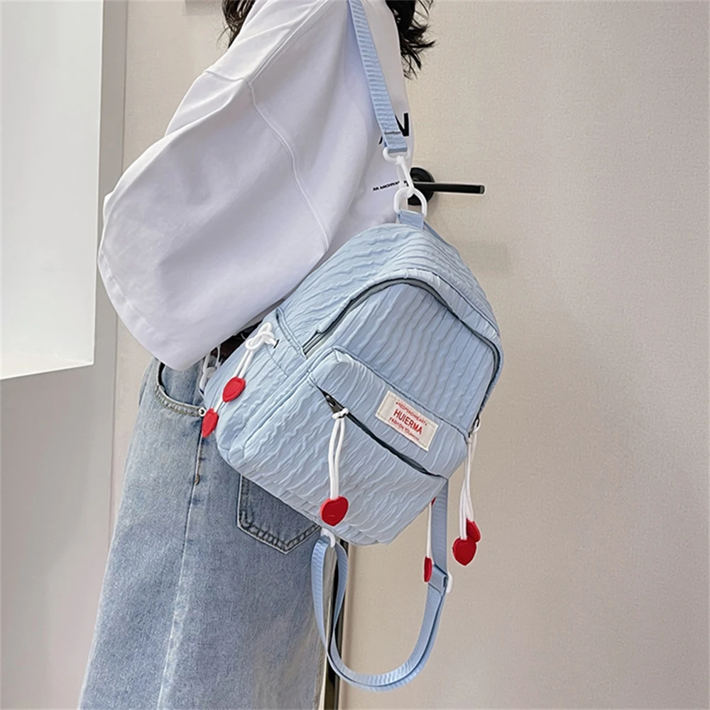 Mochila de nailon de alta calidad para Mujer, morral pequeño de nailon de Color sólido para jóvenes, Bolso de estudiante de moda, Bolso de viaje para Mujer 2023