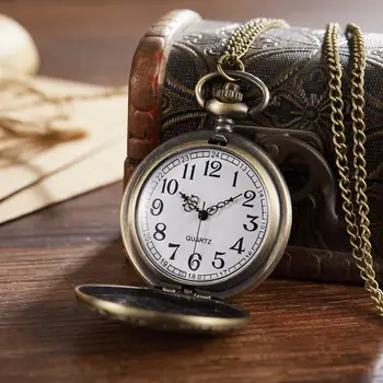 復古懷舊古典雕花翻蓋男女懷錶項鍊掛錶石英錶,適合送禮 8 最佳銷售 懷錶 - №1