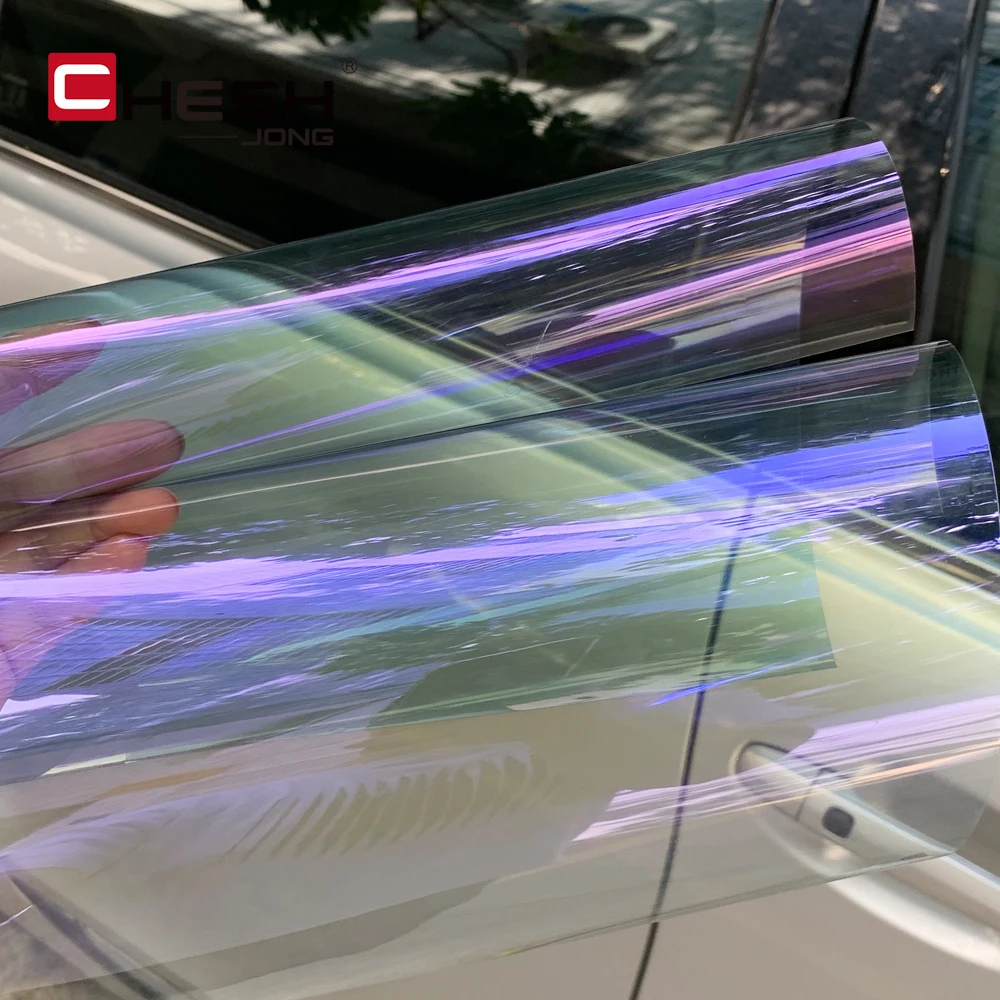 

50cm X150/300/600cm Car Side Windshield VLT Purple Glass Tinting Vinyl Solar Chameleon Tint Film Nano Ceramic Proof Accessories