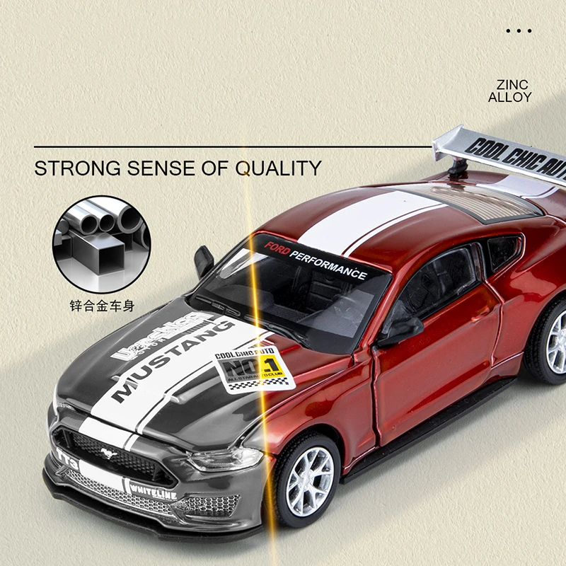 Montaż CCA DIY 1:43 Ford Mustang Racing Alloy Diecast Model Kit Modification Series Hobby Enthusiasts Kid Toy Gifts Hot Wheels