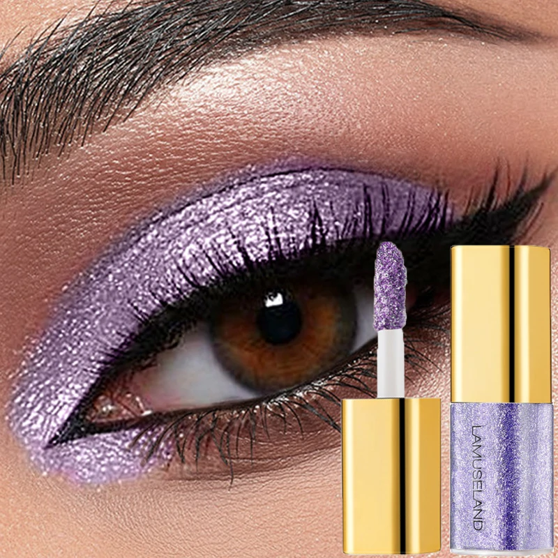 ظلال عيون سائلة لؤلؤية معدنية بلون الشمبانيا الذهبي اللامع اللامع الماسي ظلال عيون مقاومة للماء مكياج عيون صغير #1