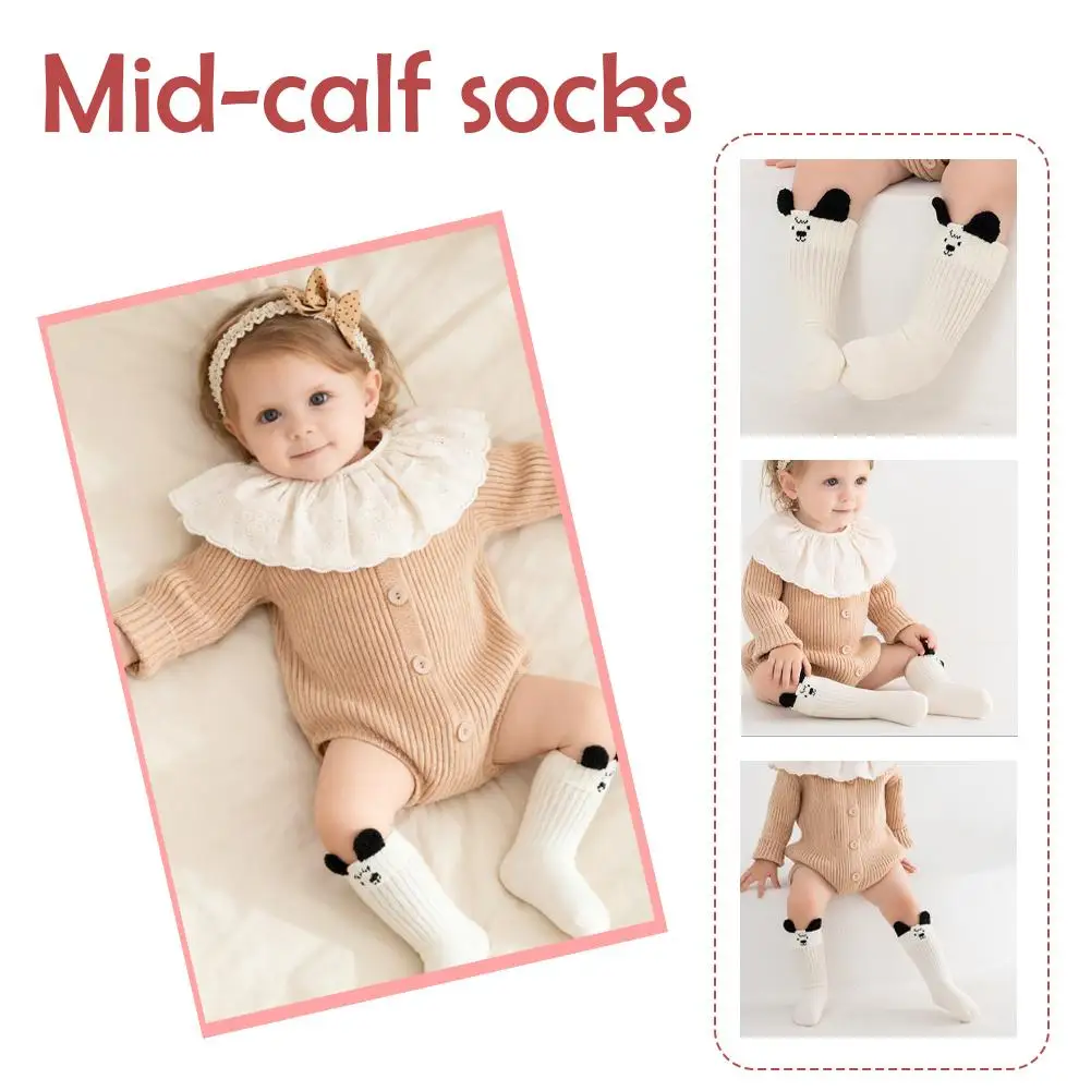 

Autumn/Winter 2025 High-Stretch Socks Infant Toddler Boys' and Girls' Short-Calf Socks Plush 3D-Eared Puppy Sock