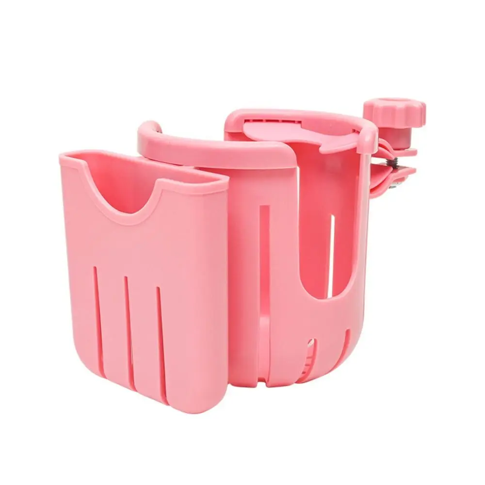 

Baby Stroller Water Cup Holder 2-in-1 Multi-function Milk Bottle Rack Baby Pram Pink Black Mobile Phone Holder