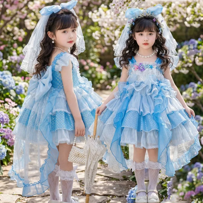 Girls' Spaghetti Strap Dress Summer New Style Baby Girl's Stylish Super Fairy Princess Children's Birthday Dress