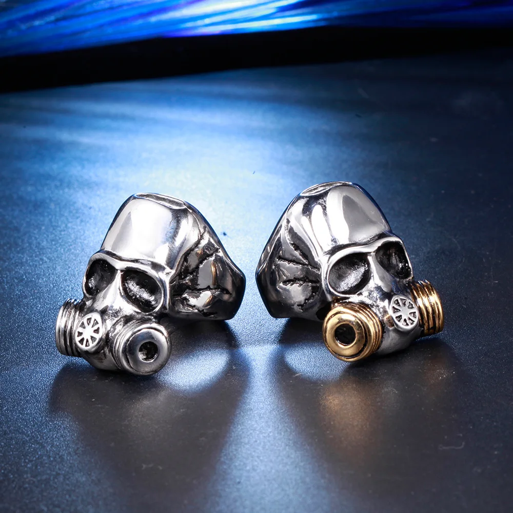 

Gothic Punk Anti Virus Mask Demon Skull Rings Cool Men's 316L Stainless Steel Skull Biker Ring Hip Hop Motorcycle Jewelry Gift