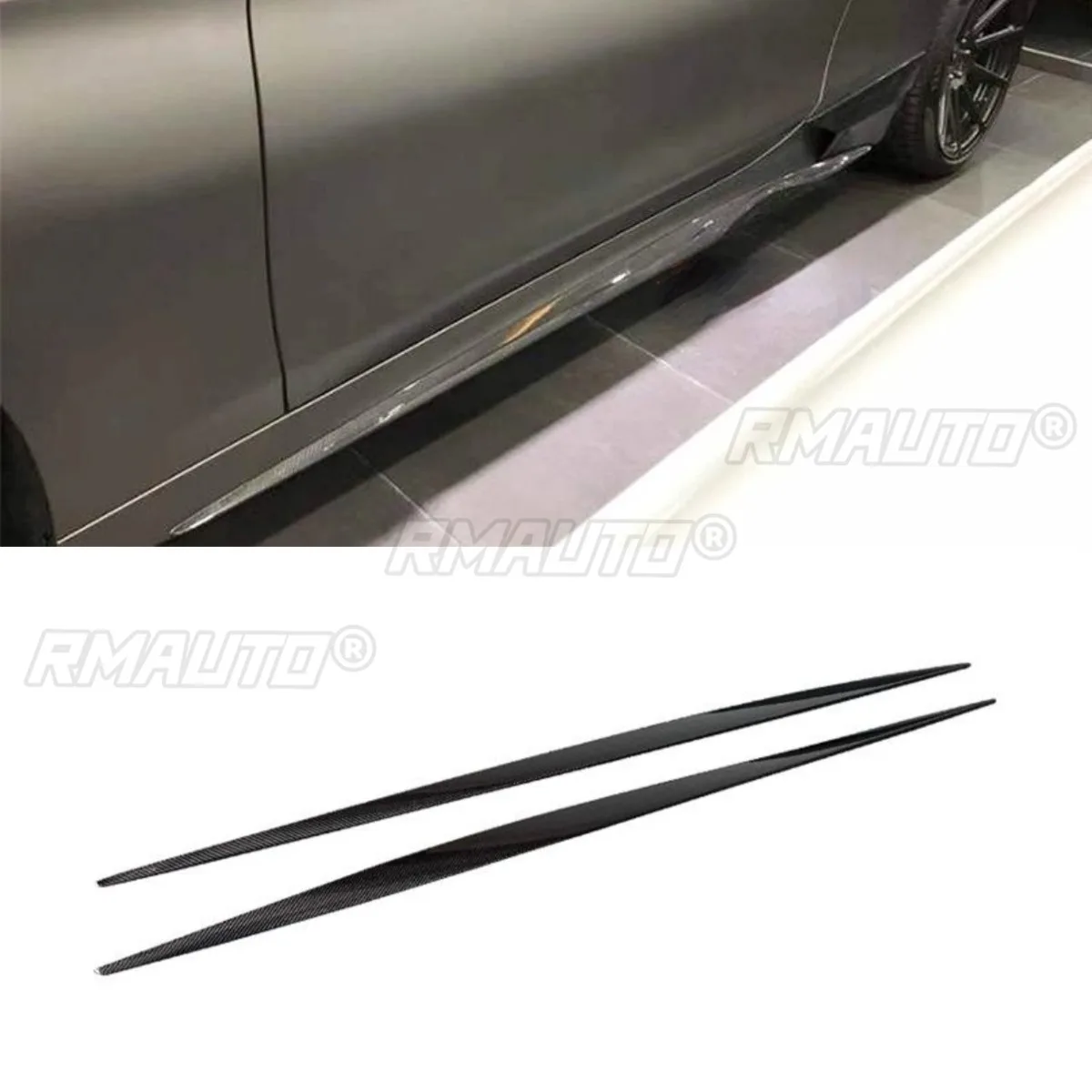 Real Carbon Fiber Car Side Skirt Lip Spoiler for Mercedes Benz S-Class COUPE W217 S63 2014 Side Skirt Splitter Car Accessories