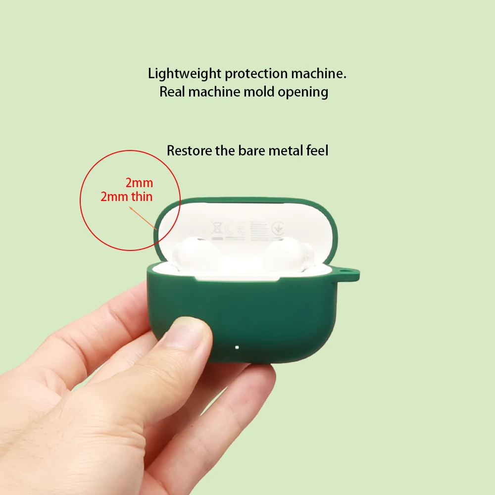 For Huawei FreeBuds SE 4 ANC Silicone Case Wireless Earphones Protective Cover with Anti-Lost Buckle - Blackish Green