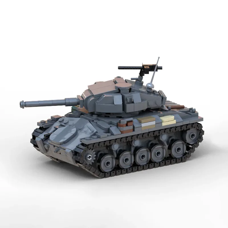Bloques de construcción Moc M24, modelo de tanque ligero de EE. UU., bloques tecnológicos, modelo de coche blindado, juguete DIY, montaje, regalo de vacaciones, conjunto de construcción