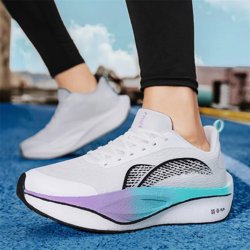 

Амортизирующие дышащие кроссовки из углеродистой пластины, осень 2023, новый стиль - универсальные повседневные уличные кроссовки для пар