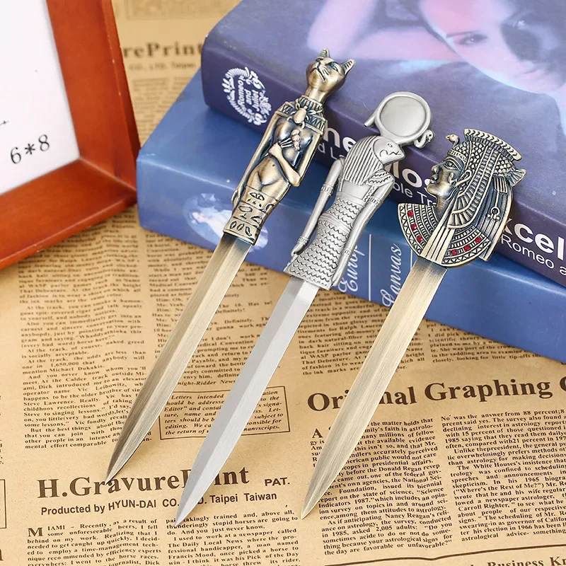 Metal Zinc Alloy Vintage Letter Opener, Egyptian Letter Opener, Paper Cutter, Document Creative Craft Gift