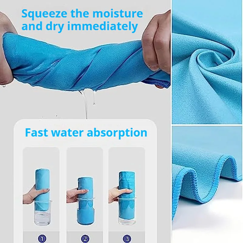 Sport Towel Microfiber Multifunctional Fast Dry Travel Fitness Gym Yoga Swimming Lightweight Sweat Absorbing 2 Pcs Set