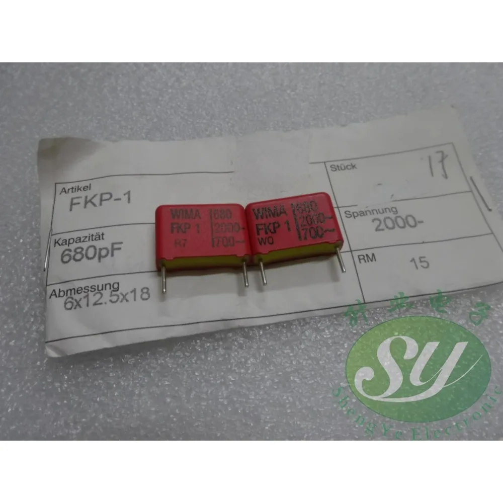 

5PCS FKP1 0.00068uF/2000V 0.68nf 680pf 681 brand new 15mm film capacitor