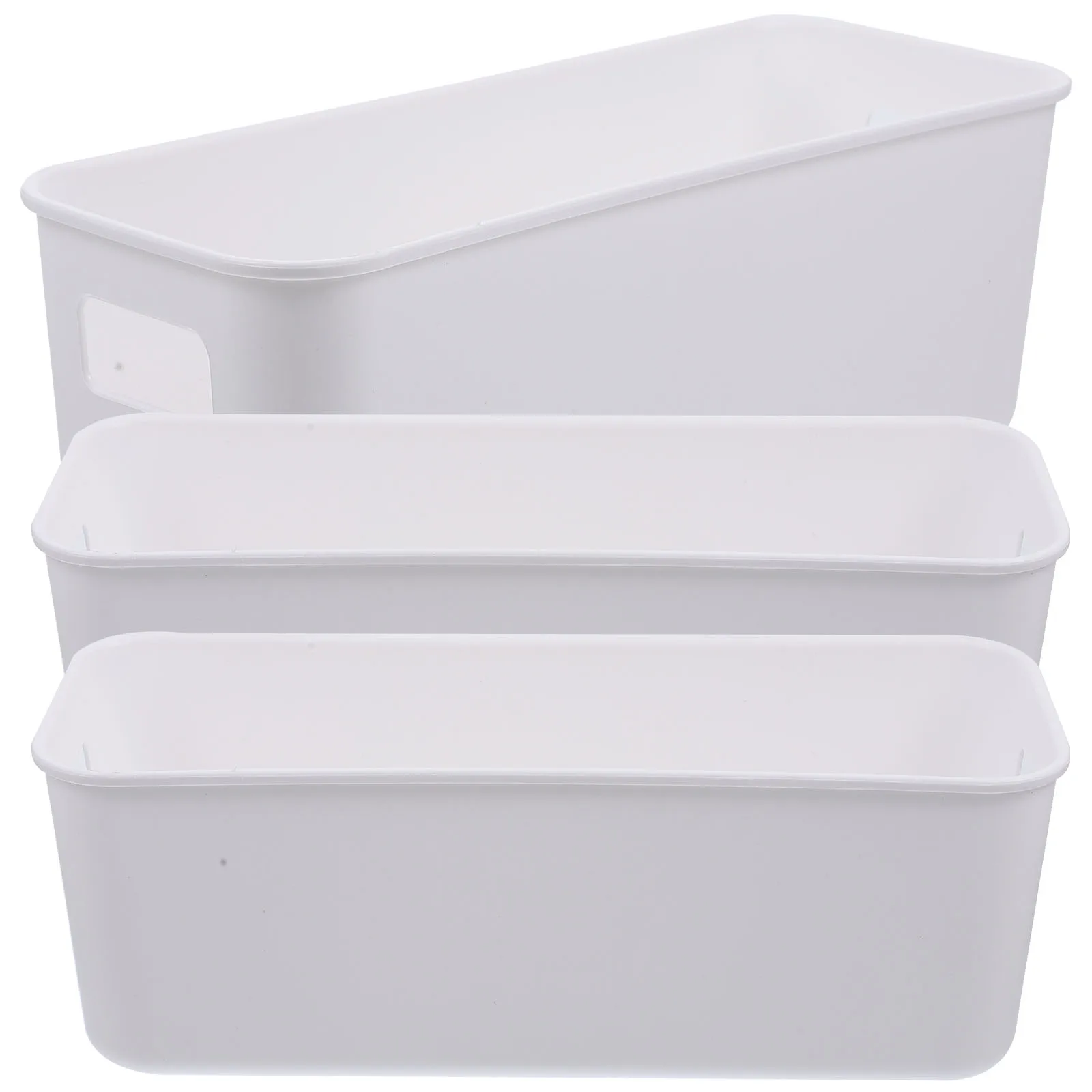 

3 Pcs Phone Case Storage Box Durable Plastic Organizer Cube Container Small Bins Desk Tidy Home Office School Use