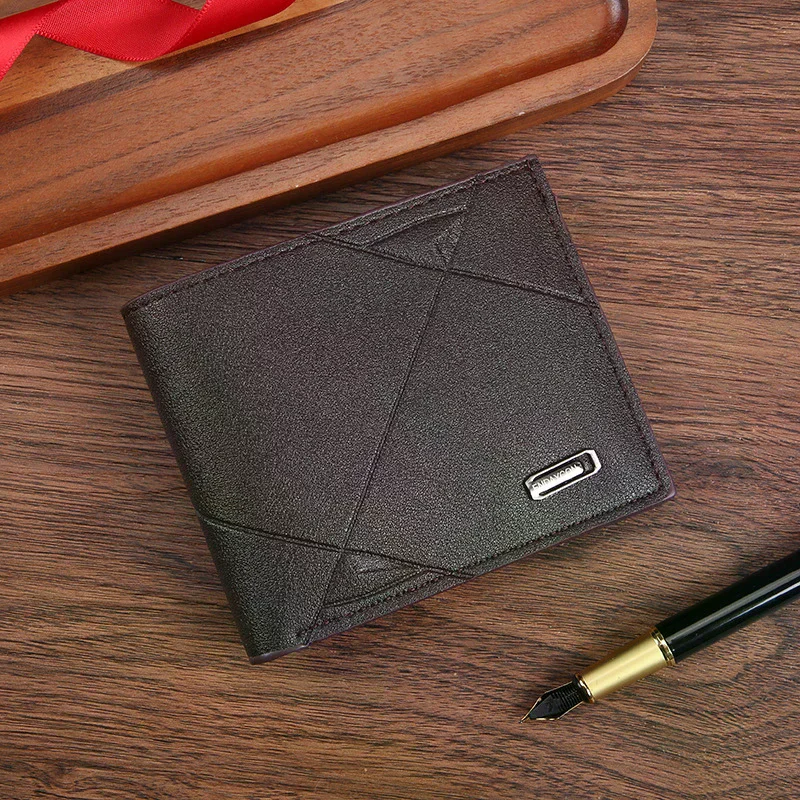 جديد الرجال المحفظة قصيرة متعددة بطاقة محفظة نسائية للعملات المعدنية موضة محفظة غير رسمية الذكور الشباب رقيقة ثلاثة أضعاف الأفقي لينة محفظة الرجال بولي PU 1 قطعة #2