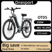 ONESPORT OT05 City Electric Bicycle 27.5*2.25 Inch Tires 250W Motor 7 speeds E-bike 36V 18.2Ah Adult Electric Bike