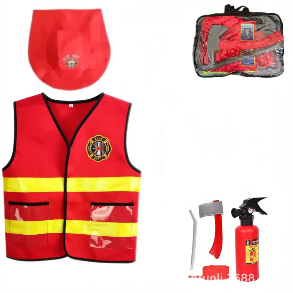 Kids Career Role Play Costume Firefighter Pilot Doctor Worker Uniform For Halloween Party Performance Cosplay Outfit