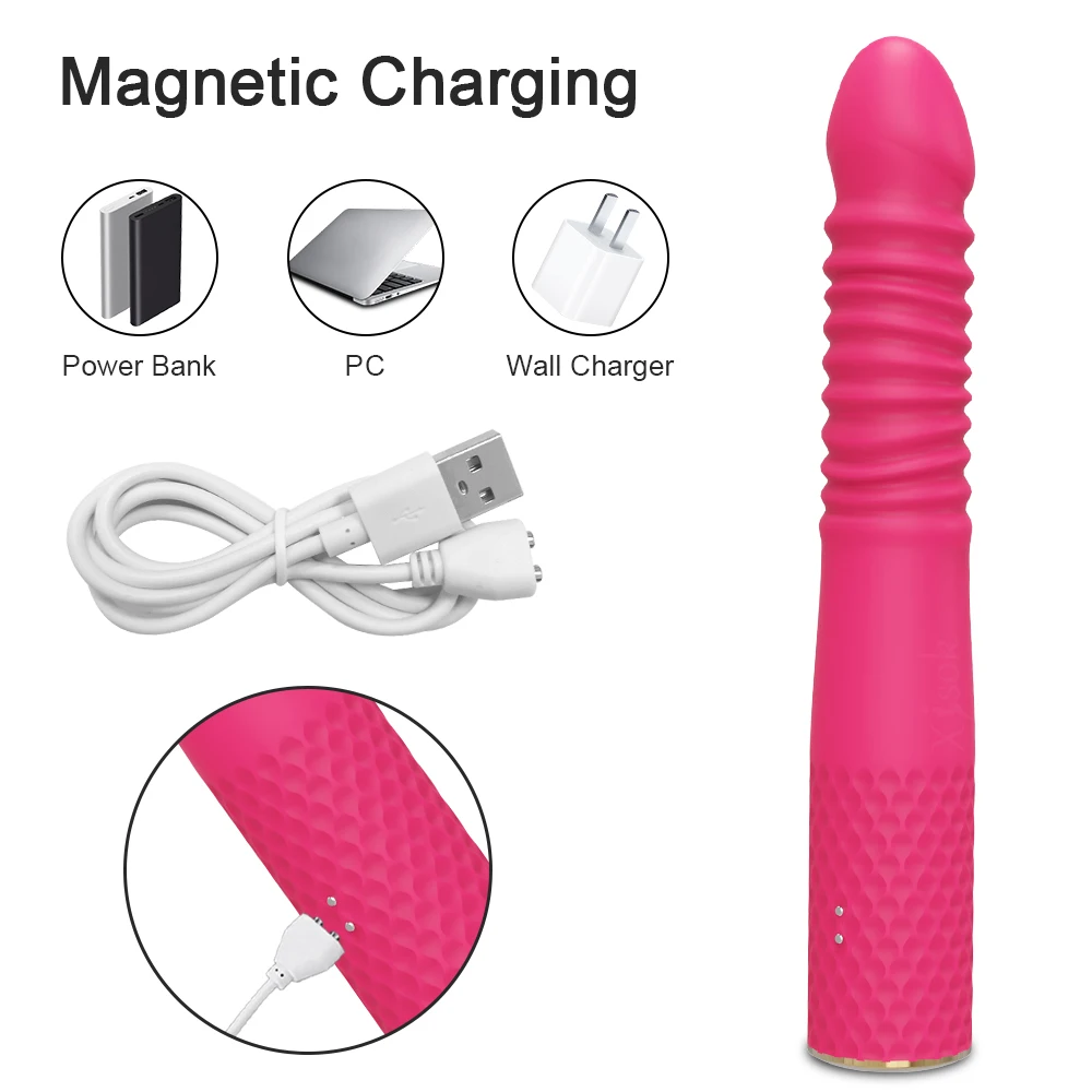 Consolador vibrador realista de empuje para mujeres, máquina sexual telescópica automática, punto G, estimulación Anal del clítoris, Juguetes sexuales para adultos 18