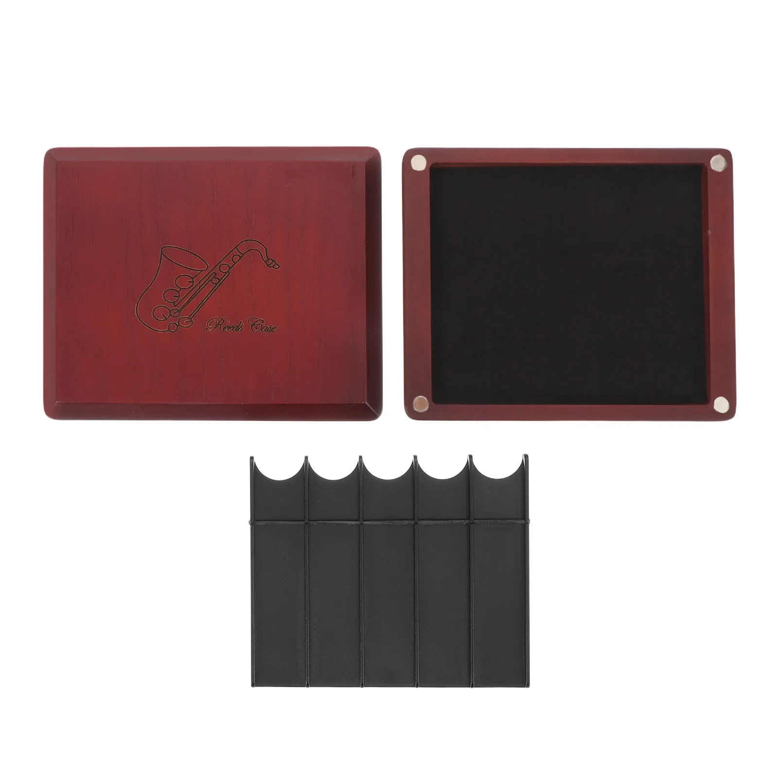 

Reed Case Clarinet Alto Sax Bass Clarinet Double-Sided Waterproof Shockproof Portable Storage Wood Finish Saxophone Reeds Box
