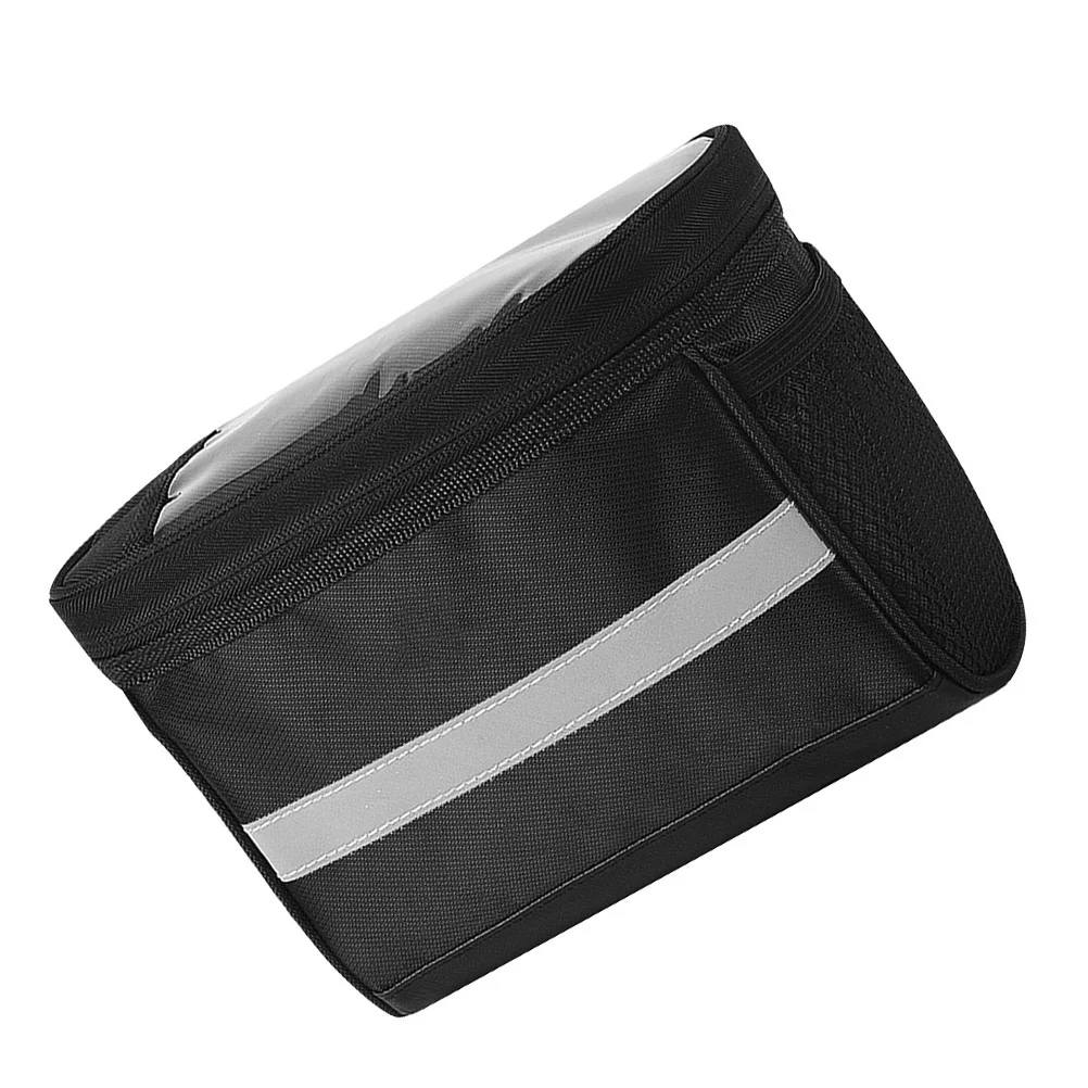 

Bike Handlebar Bag Waterproof Zipper Reflecting Bar Phone Key Gloves Storage Pouch Bicycle Riding Accessories