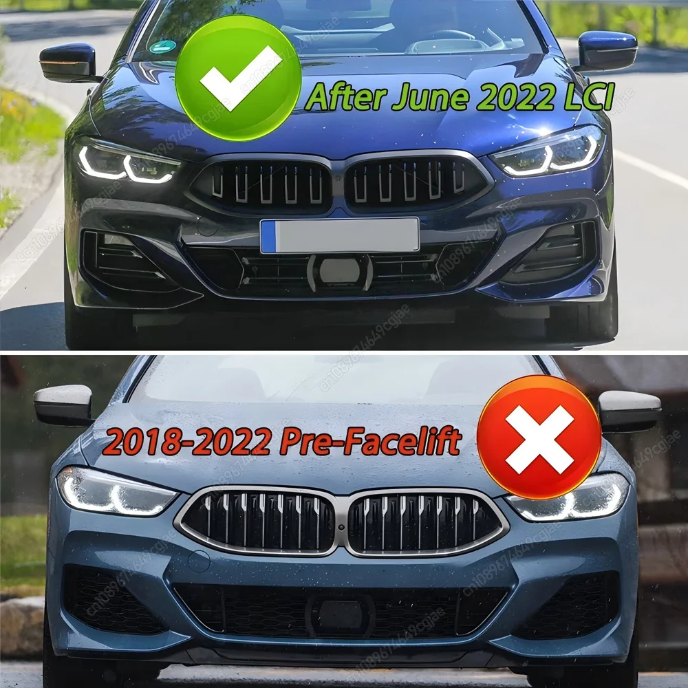 Front Bumper Grille Double Line Style Racing Grills For BMW 8 Series G14 G15 G16 840i 840d M850i M-Sport 2022 To 2026 Kit Tuning