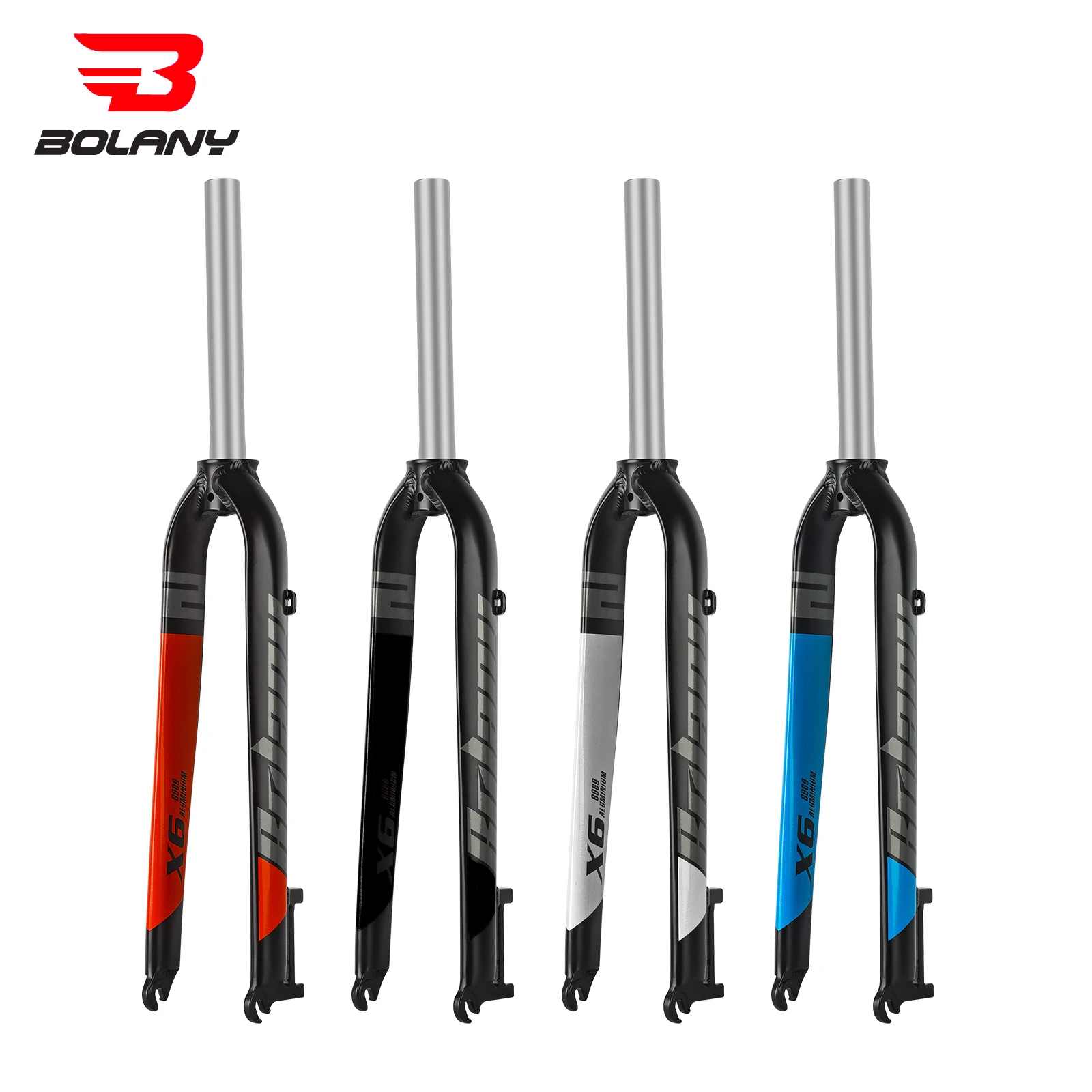 Bolany X6 Matte Rigid Fork FIt 26/27.5/29inch Aluminum Alloy Mountain Bike Fork Straight Tube 28.6mm A-pillar MTB Hard Fork