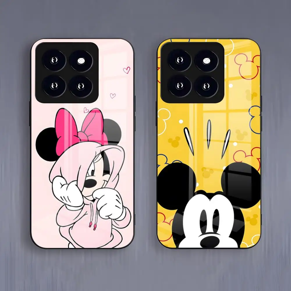 M-Mickey Mouses Handyhülle für Xiaomi 15 14 13 12 S X Pro Lite Mi 11 Ultra T Schwarze Glasabdeckung