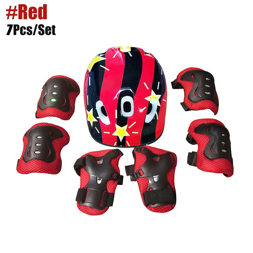 7-teiliges Kinder-Helm-Kniepolster-Set, verstellbare Knie- und Ellenbogenschützer, Kinder-Handgelenkschützer für Fahrrad, Radfahren, Roller, Skateboard, Schutz – Detail 16