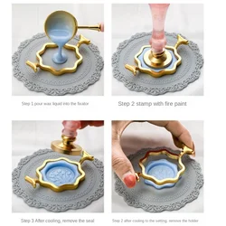Wax Seal Stamp Rings Metal Sealing Wax Molds Holder For Multiple shapes Scrapbook Gift Envelope Card Stamping Sealing Fix Shapes