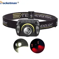 Mini Portable Headlight USB Rechargeable Waterproof Head Light Sensor Headlamp Powerful Red Lights Lantern Outdoor Fishing Lamp