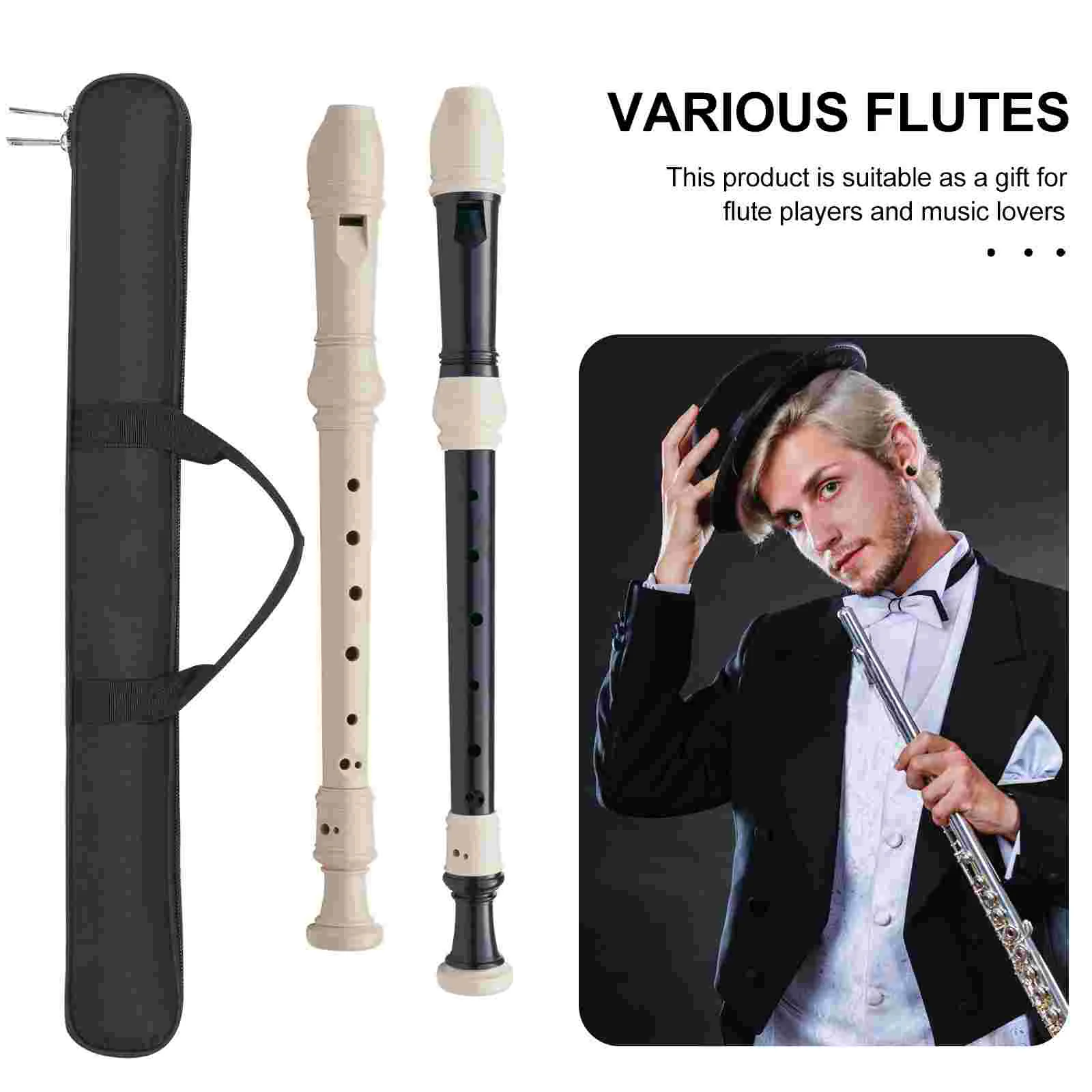 Recorder Case Bamboo Flute Bag Usa Accessories Pouch Black Oxford Cloth Carrying Student Handbags