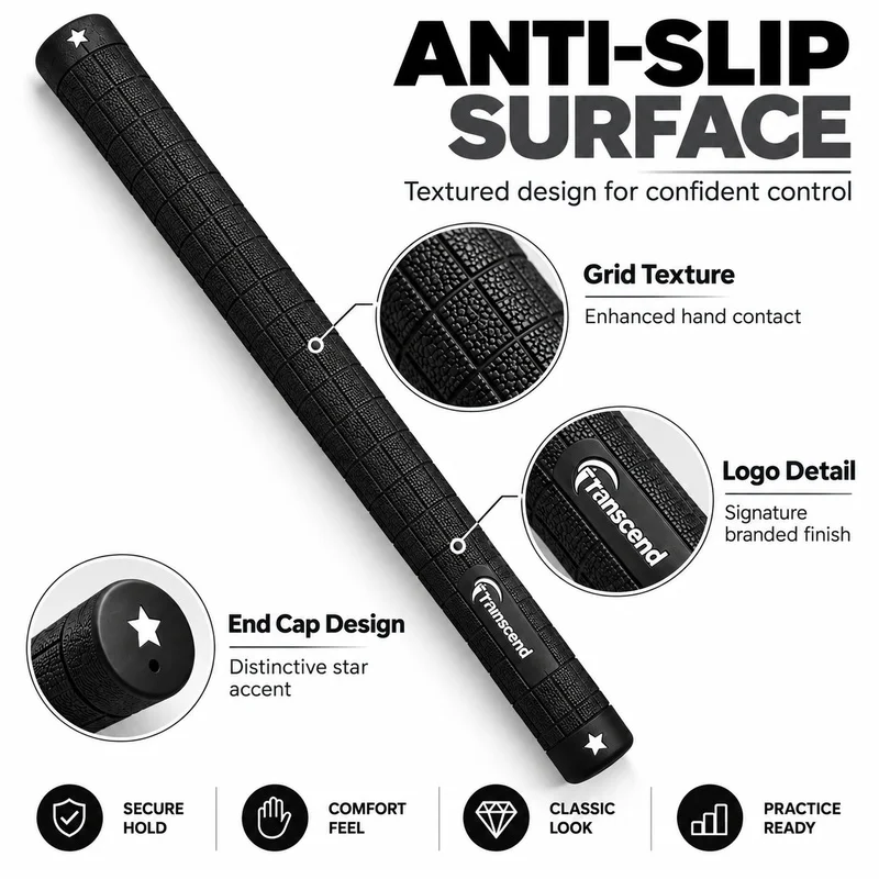Rubber Golf Club Grip, Anti-Slip Sweat Absorbing Replacement Handle for Iron and Wood Golf Clubs