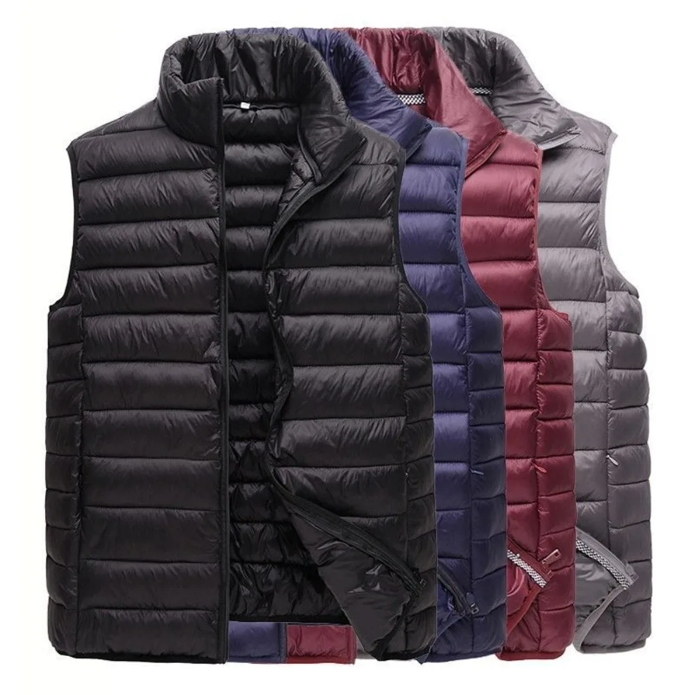 

Mens Autumn Winter Vest Thin Warm Sleeveless Coat Fashionable Casual Outerwear for Young Middle Aged Plus Size Trendy