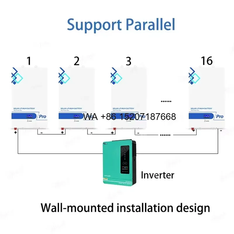 Wmwmnu for Anern 10kwh Wall Mounted Solar Battery Lithium 48v Solar Panels Batteries for Home