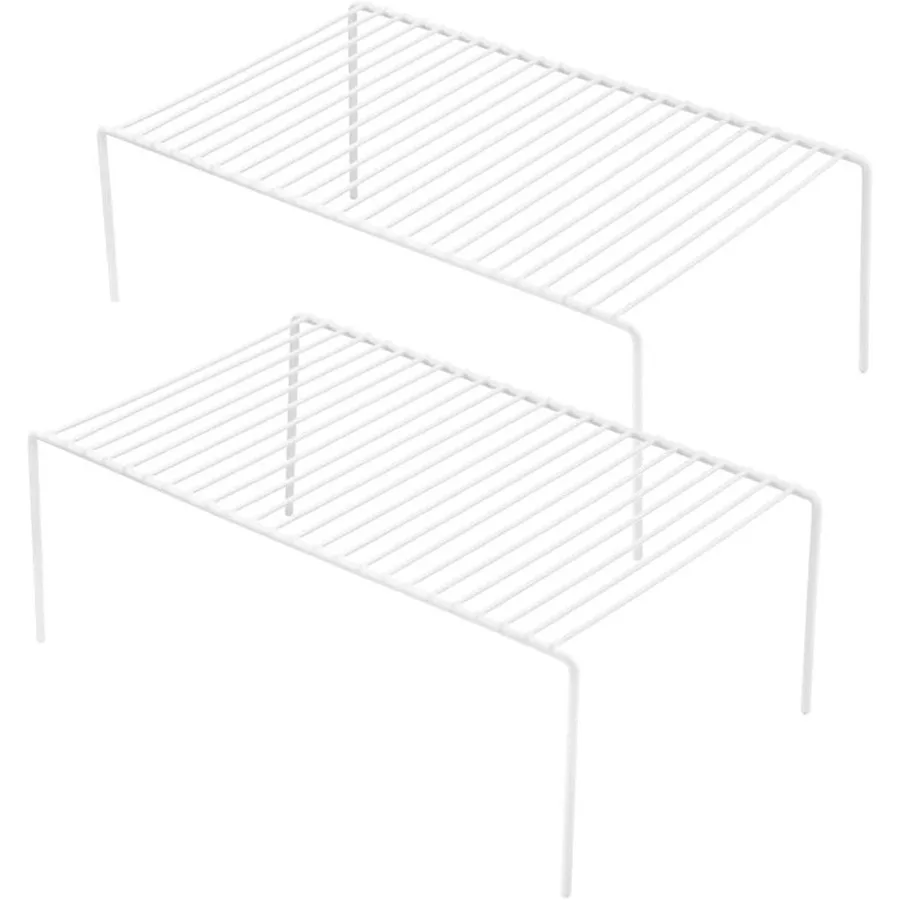 

Cabinet Storage Shelf Rack Set of 2 Medium 13 x 9.4 inch Rustproof Metal Wire Kitchen Cabinet Organizer and Storage Cupboard Sp