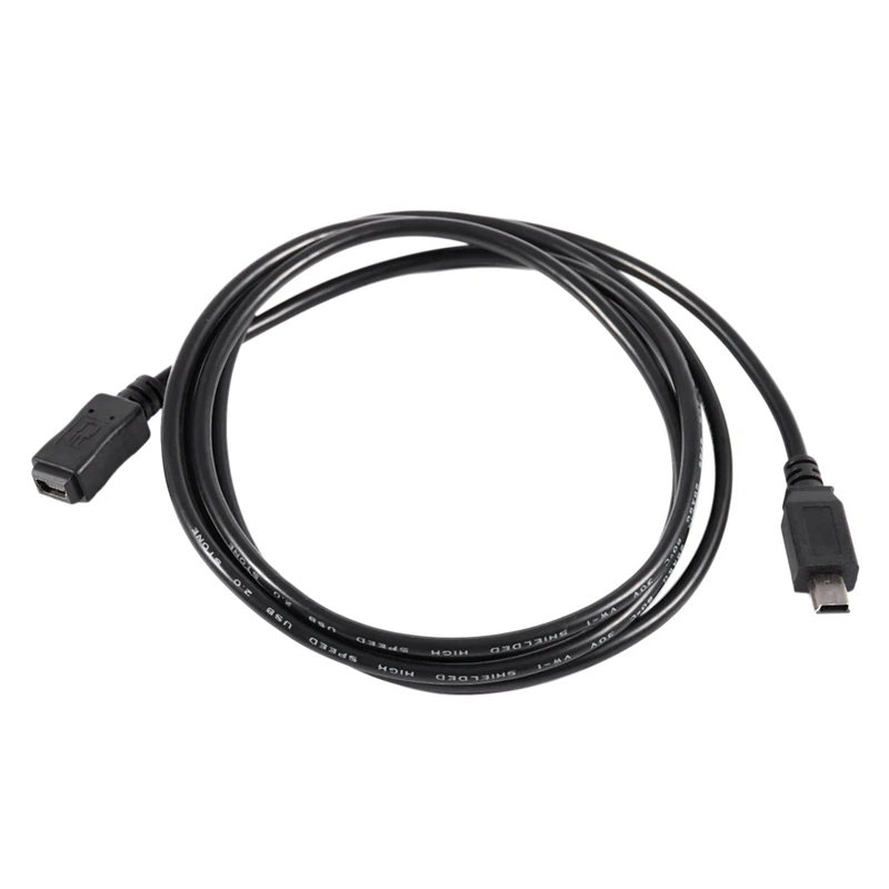 ذكر إلى أنثى تمديد كابل الحبل ، USB صغير B ، 5Pin ، أسود ، 3X ، 1.5m